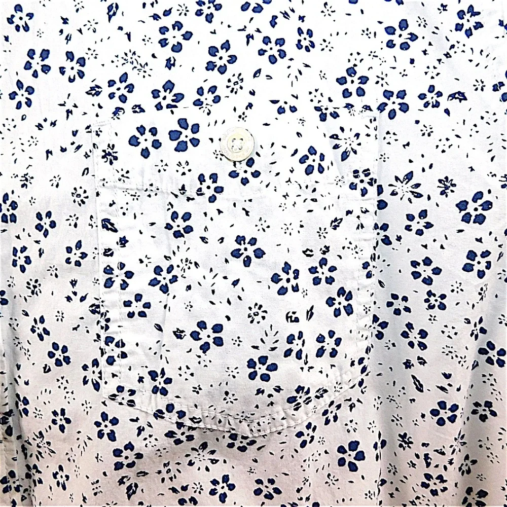 Weatherproof Vintage‎ Men’s Short Sleeve Button Down Shirt XL White Blue NWT